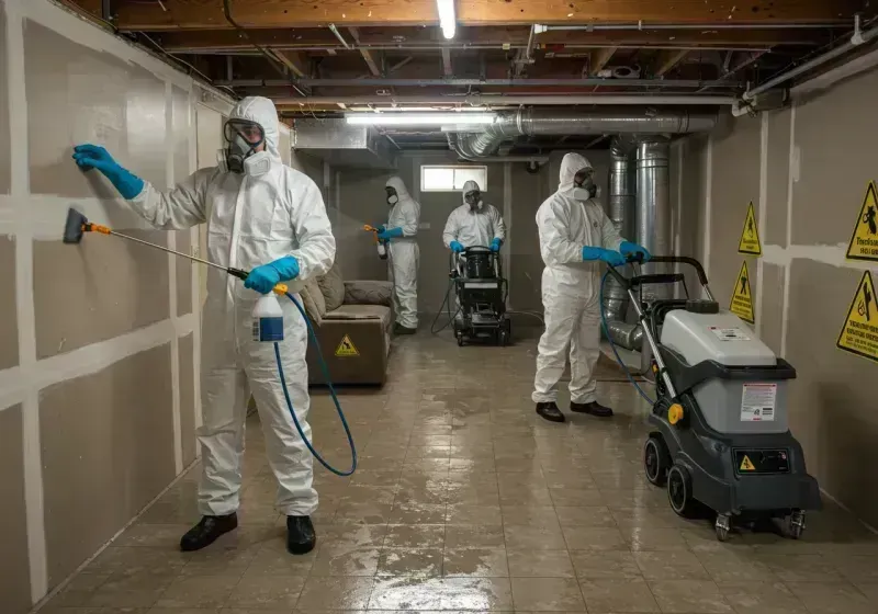 Basement Moisture Removal and Structural Drying process in Tennille, GA